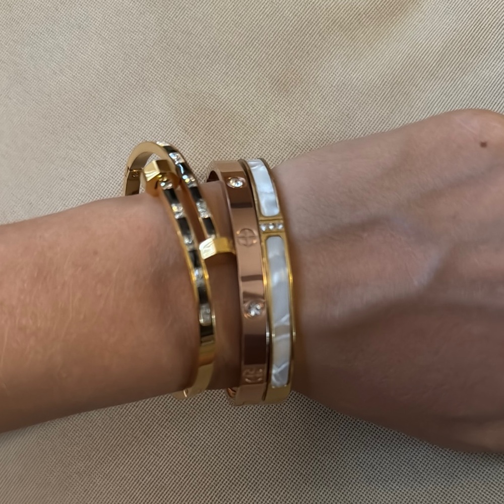 REVOLVE Gold and White Bracelet Trio